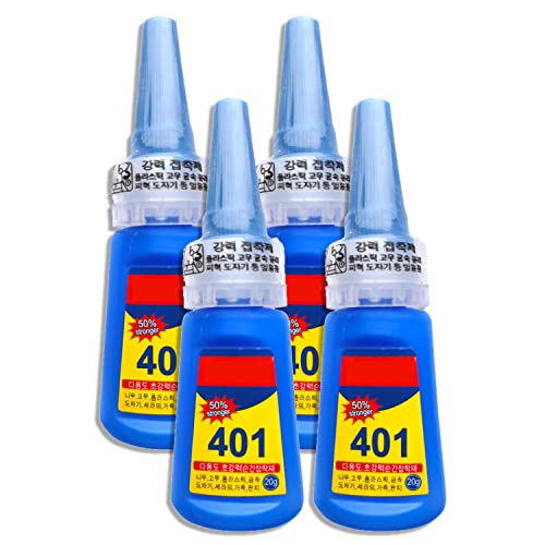 Glureo Multipurpose High-Grade Bonding Glue, All Purpose Repair Glue, 401 Instant Adhesive Super Strong Liquid Glue for Ceramic,Plastic,Wood, Metal (4PCS) - color: 4pcs