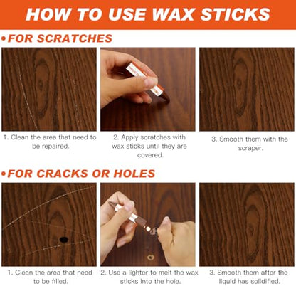 Furniture Markers Touch Up,17 Pcs Wood Markers Furniture Repair Kit, Touch Up Paint and Wood Filler Putty Stick with Sharpener Kit,for Floor Scratch Repair, Stain Pen Remover Hardwood Cabinet - size: 0.43 Ounce (Pack of 17)