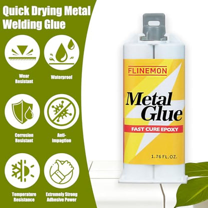 Metal Glue, Heavy Duty Waterproof Epoxy Adhesive, Liquid Aluminum Bonding, Strong Foundry Glue for Welding Metals, Aluminum, Steel, Iron, Wood Filler, Plastic 1.76 oz - size: Metal Glue 1PCS