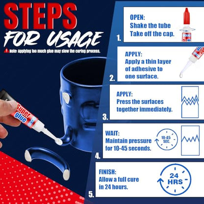 3 Gram (Pack of 24) Single Use Super Glue Liquid, Super Fast, Thin & Strong Adhesive Superglue, Cyanoacrylate Glue for Hard Plastics, DIY Craft, Ceramics, Leather, Metal Etc - size: Pack of 24, style: Liquid