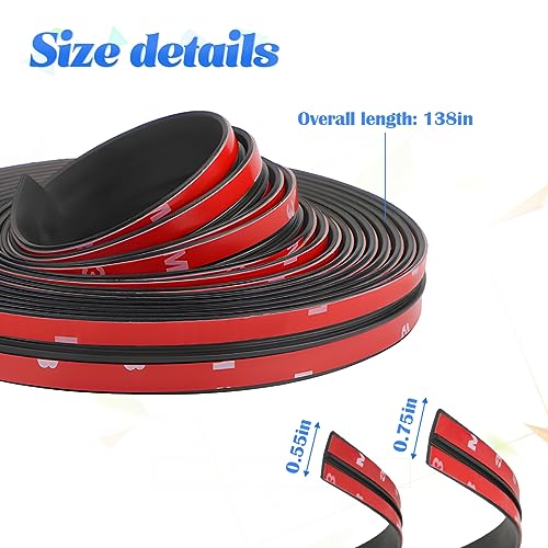 BESULEN 26 Ft Car Windshield Weather Stripping, T Shape 14mm+19mm As a Set, Adhesive Rubber Seal Strip, Auto Sunroof Sealing Gasket, Front Rear Windshield Trim Leak Sound Proofing Weatherstrip - size: 26 Ft/0.55''+0.74'' Wide