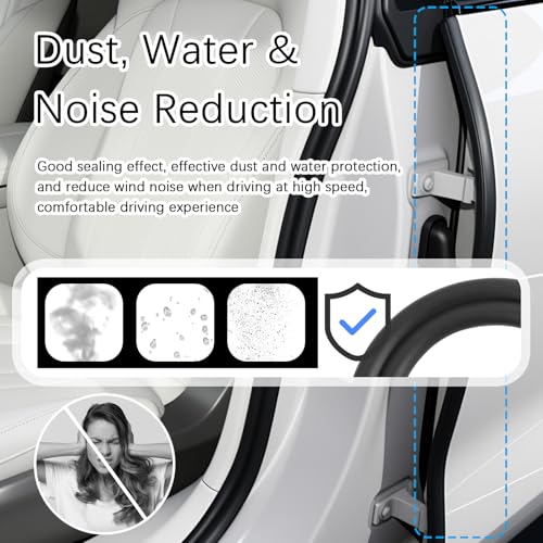 2PCS 2.62Ft Car Door Weather Stripping Rubber,U-Shape Thickened Car Door Seal Strip Rubber Edge Trim for Noise Reduction,Dustproof Push-in Cars Doors Rubbers Seal Strip