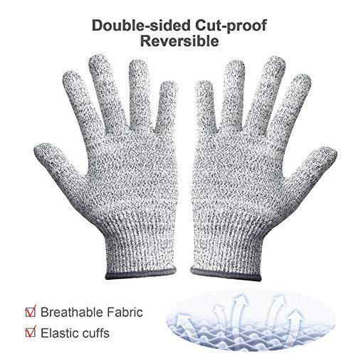 Cutting Gloves, 2 Pairs Cut Resistant Gloves, Cut Proof Gloves Kitchen, Cutting Gloves for Chef, Cut Gloves, Grey - size: Small, style: Original