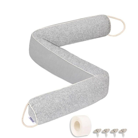 TORRAMI Under Door Draft Stoppers 32 Inch, Heavy Triangle Stop Draft Block Cold Air/Wind/Breeze Noise Blocker Door Sweeps Weather Stripping Bottom Seal Light Gray - color: Light Gray, size: 32 inch