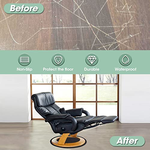 Recliner Pads for Hardwood Floors - Round Floor Rubber Mat for Recliners Protects Hardwood & Tile Floors from Scratches,Round Rail pad Ideal for Recliners, Swivel Chairs, Black, Pack of 1 - size: Black