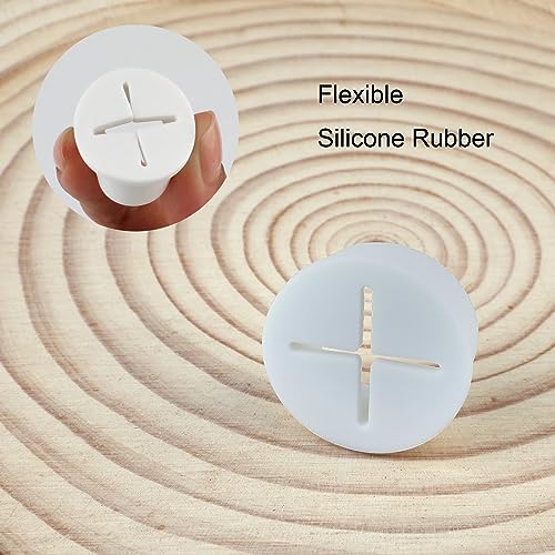 Desk Grommet,1 Inch Flexible Rubber Grommets, Silicone Cable Cord Grommet Wire Hole Cover for Desk, Table and Other Furnitures(12Pack) - size: 1IN/25mm White