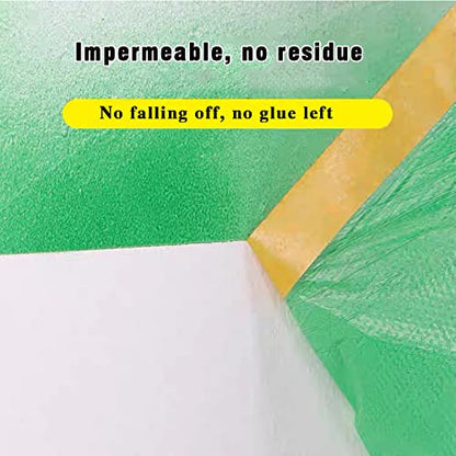 Taped Masking Film - for Automotive Covering Painting Paint Masking, Furniture and Floors and Appliance Protection. (Size - 3.6 x 65-Feet roll.Thickness -0.23Mil) - style: 3.6-feet X 65-feet