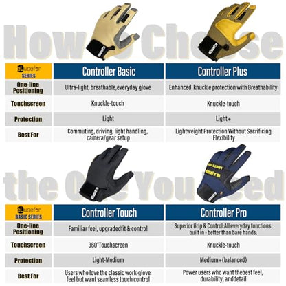 Work Gloves Men - 360°Touchscreen with Patented Wrap-Finger Design - High-Dexterity Grip for Mechanic, Warehouse - size: X-Large