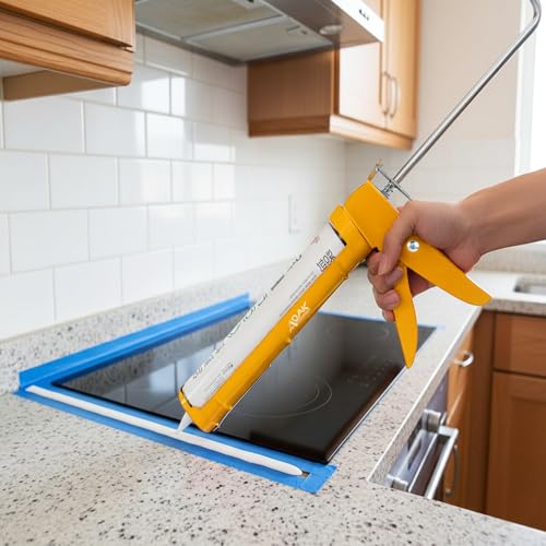 ADAK - Professional Caulking Gun, 10:1 Thrust Ratio, Caulking Gun No Drip, Hand Tool for Silicone & Sealant Application, Smooth Pressure Caulk Gun, Caulking Gun Tool (Yellow) - color: Yellow