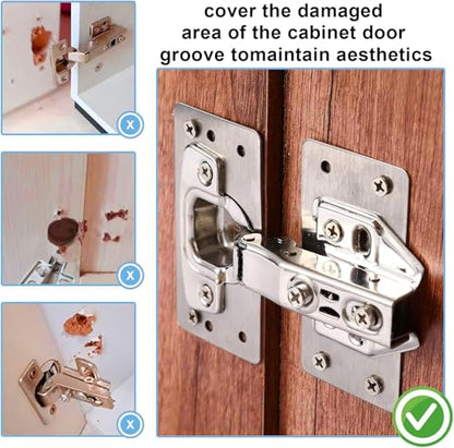 Hinge Repair Plate,10PCS Cabinet Hinge Repair Plate with Customized Screws,Stainless Steel Kitchen Cupboard Door Hinge Repair Brackets with Holes for Kitchen Cupboards Door - style: Modern-10pcs-rectangle