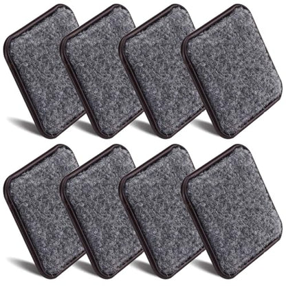 ASTIMESA 8 Pieces 3" Square Furniture Sliders, Heavy Duty Furniture Pads Cups with Carpet Base, Reusable Floor Protectors for Hardwood Vinyl Tile Couch Table Chair Bottom (Brown) (78mm, Square) - size: 78mm