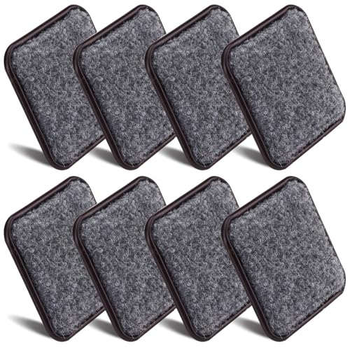 ASTIMESA 8 Pieces 3" Square Furniture Sliders, Heavy Duty Furniture Pads Cups with Carpet Base, Reusable Floor Protectors for Hardwood Vinyl Tile Couch Table Chair Bottom (Brown) (78mm, Square) - size: 78mm