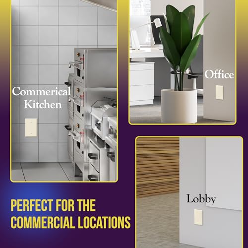 ENERLITES Blank Device Wall Plate, Jumbo Blank Cover, Gloss Finish, Oversized 1-Gang 5.5" x 3.5", Polycarbonate Thermoplastic, 8801O-LA, Light Almond - color: Light Almond, size: Over-Size