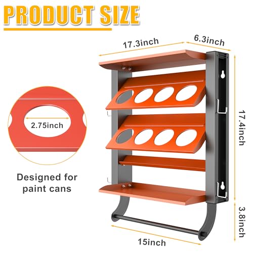 Ultrawall Spray Can Holder Rack, Heavy Duty Steel Wall Mounted Spray Bottle Holder, Garage Tool Utility Storage Rack, Holds 100 lbs - style: Integrated