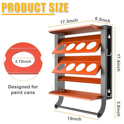 Ultrawall Spray Can Holder Rack, Heavy Duty Steel Wall Mounted Spray Bottle Holder, Garage Tool Utility Storage Rack, Holds 100 lbs - style: Integrated
