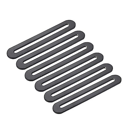 Xiaoyztan 6 Pcs Straight Mending Plate Thickened Steel Joining Plates Furniture Repair Fixing Plates Straight Brackets Single Slot 4.3x0.75in Black