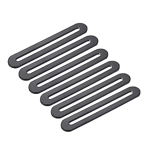 Xiaoyztan 6 Pcs Straight Mending Plate Thickened Steel Joining Plates Furniture Repair Fixing Plates Straight Brackets Single Slot 4.3x0.75in Black