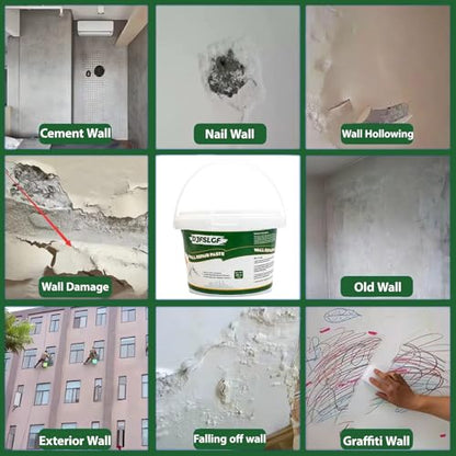 Drywall Patch Repair Kit, 18 Oz Spackle Wall Repair Paste with Scraper, Easy Wall Hole & Crack Mending, Quick Drying, Paintable, Strong Adhesion, Long Lasting Fix for Drywall Plaster Wood