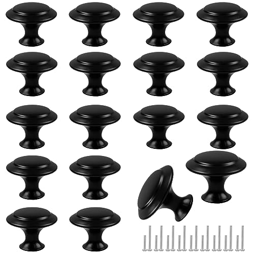 Romeda 18 Piece Drawer Hardware - Black 30mm Cabinet Knobs & Pulls for Dressers & Kitchens with Screw - color: 18 Pack | Round-type Black