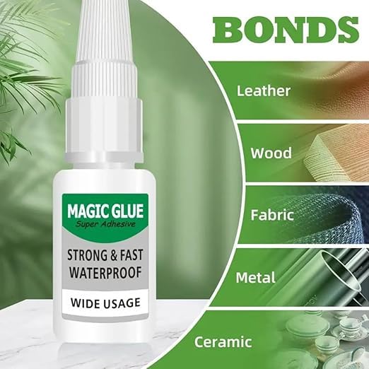 Magic Glue, Magic Glue Super Adhesive Strong & Fast Waterproof Wide Usage, All Purpose Super Glue for Metal, Plastic, Wood, Ceramics (4PCS)