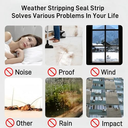 Window Weather Stripping Door Seal, 33 Ft Self-Adhesive Winter Insulation Strip for Exterior Front Door Frame Window Soundproofing Noise Cancelling Window Inserts, 0.35"Wide x 0.59"Thick,Gray - size: 0.35" Wide x 0.59" Thick