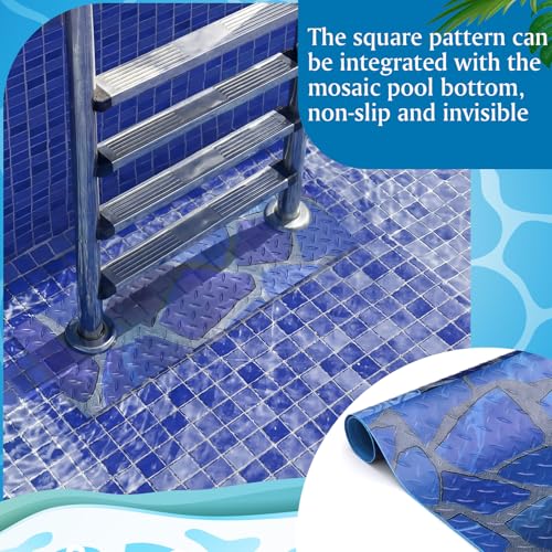 Drydiet Above Ground Ladder Mat, Swimming Protective Nonslip Step Pad with Texture, Pool Essentials Accessories for Floor Liners and Stairs, Marble Pattern(9 x 24 Inch) - size: 9 x 24 Inch