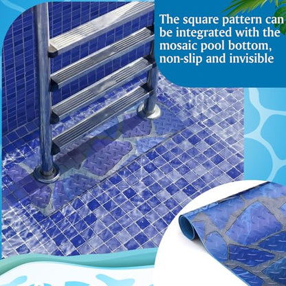 Drydiet Above Ground Ladder Mat, Swimming Protective Nonslip Step Pad with Texture, Pool Essentials Accessories for Floor Liners and Stairs, Marble Pattern(9 x 24 Inch) - size: 9 x 24 Inch