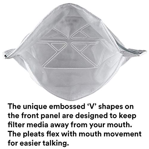 3M N95 Disposable Respirator, VFlex Particulate Respirator 9105S, Small Size, Box of 50, NIOSH Approved, Sweeping, Sanding, Grinding, Sawing, Bagging, Dust