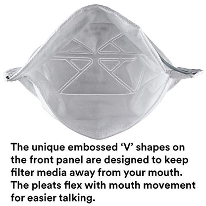 3M N95 Disposable Respirator, VFlex Particulate Respirator 9105S, Small Size, Box of 50, NIOSH Approved, Sweeping, Sanding, Grinding, Sawing, Bagging, Dust