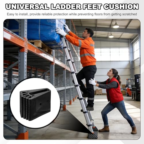 PATIKIL Ladder Non Slip Feet Mat (62x16mm) (4Pcs), Rubber Step Ladder Foot Pads Cover Cushion Replacement, Suit for Telescopic Folding Extension Ladders - size: 62x16mm