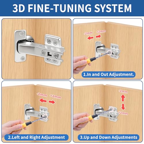TamBee 45°Cabinet Hinges Soft Close Kitchen Door Cabinet Hinge - Concealed, Soft Close, 3D Adjust for 135 Degree Corner Cabinet, Cupboard Hinge Replacement with Mounting Screws, 2 Pack - style: 45°