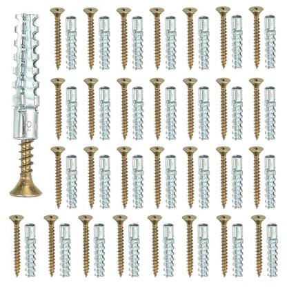 PATIKIL 30 Pcs Drywall Hollow Wall Anchors with Screws 0.16 x 1.38, Steel Dry Wall Anchors Kit for Wooden Concrete Plaster Hinge Hole Repair, Silver (5 x 30mm) - size: 5 x 30mm