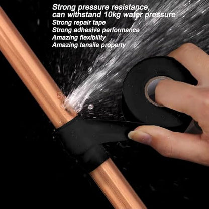 Self-Fusing Silicone Tape, 2 Rolls, 1in x10ft, Black, Waterproof, Plumbing Repair Tape