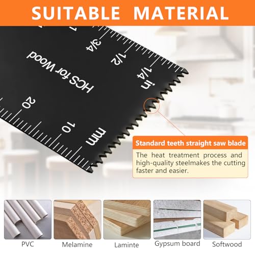AIFICUT 26pcs Oscillating Saw Blades Titanium Multitool Blades for Wood Plastics Metal oscillating Tool Blades Kits Fit Rockwell Ridgid Ryobi Milwaukee Chicago Craftsman Dewalt