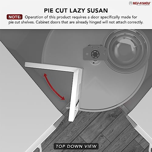 Rev-A-Shelf 28" Pie-Cut Dual Tier Lazy Susan Organizer for Corner Wall Kitchen Cabinets, Plastic Home Rotating Storage Shelves, White, 2942-28-11-1 - size: 28 in