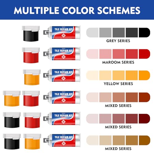 Tile Repair Kit - Color Match Porcelain Repair Paste for Bathtub, Sink, Ceramic, Marble, Granite, Quartz & Acrylic - Fixes Cracks, Chips, Holes, Scratches & Dents - Reattaches Missing Pieces - 3.4 oz