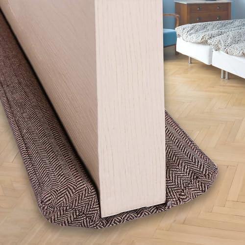 VISEMAN 36 Inch Under Door Stopper-Door Noise Blocker, Double Sided Door Stopper, Machine-Washable - color: Nylon-cotton Coffee