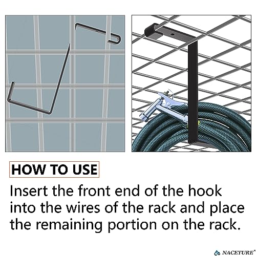 NACETURE Garage Ceiling Hook - Steel, 100% Steel, 2 Pack, Z Style, 2 inches, 8 inches, 4 inches, 35 pounds, Ceiling, Rack, S Hooks, Garage Storage and Organization - color: Z Style 2 Pack