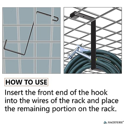 NACETURE Garage Ceiling Hook - Steel, 100% Steel, 2 Pack, Z Style, 2 inches, 8 inches, 4 inches, 35 pounds, Ceiling, Rack, S Hooks, Garage Storage and Organization - color: Z Style 2 Pack