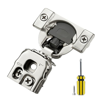 Ravinte 2 Pack 1 Pair 1 inch Overlay Soft Close Kitchen Cabinet Hinges Stainless Steel Adjustable Kitchen Hinges Satin Nickel Cabinet Hardware - size: 1 inch Overlay