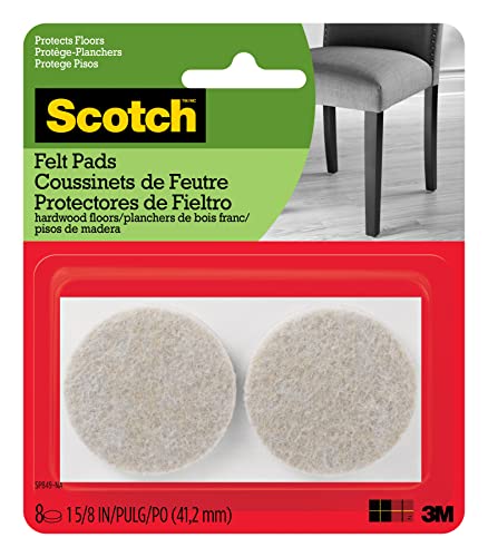 Scotch Felt Pads, Felt Furniture Pads for Protecting Hardwood Floors, Round, Beige, 1.5-in Diameter, 48 Pads - style: 48 Pads