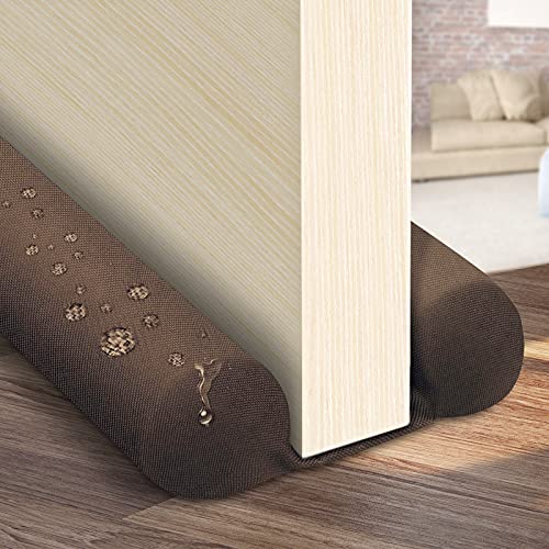Waterproof Twin Door Draft Stopper Adjustable Size 30" to 36" Weather Stripping Noise Blocker Window Breeze Blocker - color: Coffee, size: 2 inch