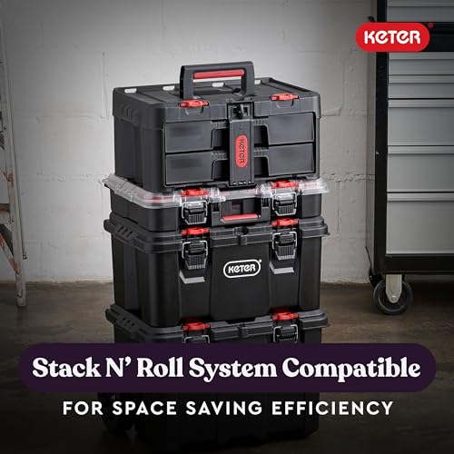 Keter Stack-n-Roll Two Drawer Tool Box for Small Parts and Power Tool Accessories, Fits Keter Modular Tool Storage System - size: 2 Drawer