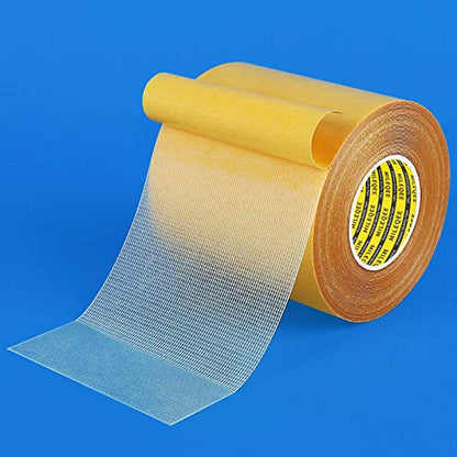Double Sided Tape Heavy Duty, 3.2in x 33FT(10m), Universal High Tack Strong Wall Adhesive with Fiberglass Mesh, Super Sticky Resistente Clear Tape, Easy Use Mounting Tape - size: 1 Pack, 3.2" X 33ft