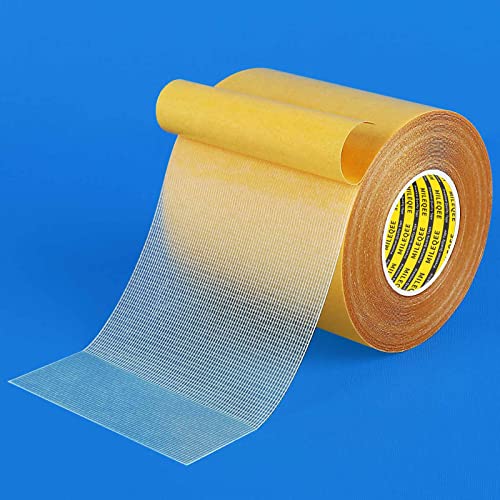 Double Sided Tape Heavy Duty, 3.2in x 33FT(10m), Universal High Tack Strong Wall Adhesive with Fiberglass Mesh, Super Sticky Resistente Clear Tape, Easy Use Mounting Tape - size: 1 Pack, 3.2" X 33ft