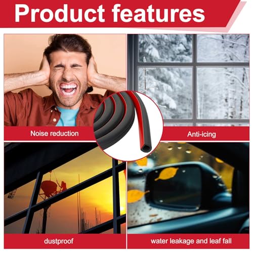 Pangda 18Ft D Shape Rubber Weather Stripping Foam Self-Adhesive EPDM Seal Strip for Noise Reduction Waterproof Dustproof for Cars Boats RVs Windows Doors (0.59" W x 0.55" H) - size: 18ft L, style: 0.59" W X 0.55" H