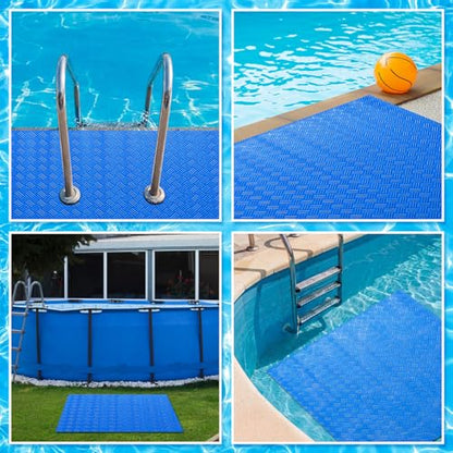 Breling 36" x 36" Swimming Pool Ladder Mat, Protective Pool Ladder Pad Step Mat with Non Slip Texture for Above Ground Swimming Steps Liners and Stairs(Striped) - size: 36" X 36", style: Striped