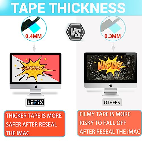 LeFix Replacement LCD Panel Adhesive Tape Strip Sticker + Opening Cutting Wheel Tool Kit for iMac 21.5'' 2012 2013 2014 2015 A1418 - size: 21.5inch A1418(2012-2015)