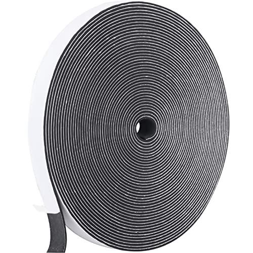 Weather Stripping Door Seal, 1/2 Inch W X 1/16 Inch T Adhesive Foam Tape, Window Door Draught Excluder Air Conditioner Gasket Foam Tape, Total Length 33 Feet (1 Roll) - color: Black Foam Tape White Backing Film, size: 1/2in* 1/16in * 33FT