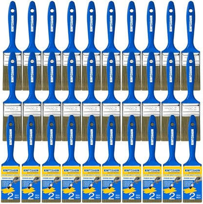 King Origin Versatile Paint Brush Set, 30 Pack, 2 Inch Paint Brushes, Small Paint Brushes for Walls, Furniture, Crafts - Detailed Painting & Larger Surface Coverage - color: 30 Pack, 2 Inch